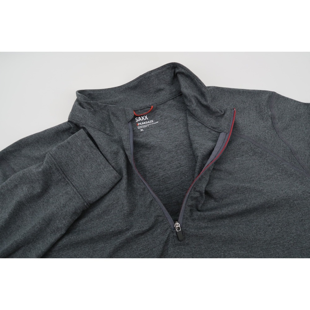 Saxx Peakdaze Half Zip Mens XL Gray Heather Soft Knit Performance‎ Pullover